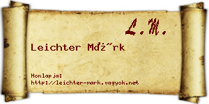 Leichter Márk névjegykártya